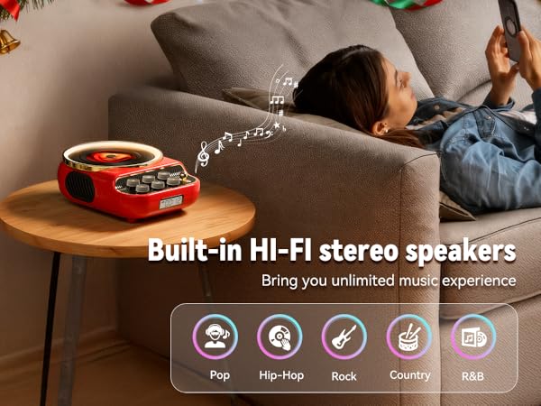 CD Player with Bluetooth Speakers