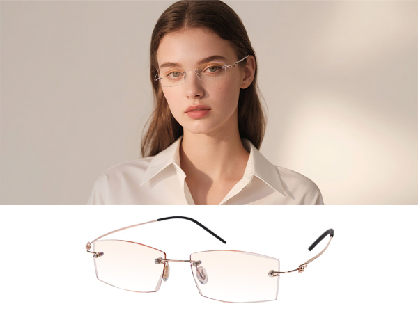 rimless reading glasses women
