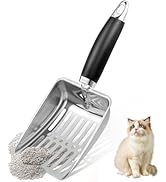 NewGF Stainless Steel Cat Litter Scoop,Metal Cat Litter Scoop,Kitty Metal Scooper,Sturdy Mesh Sco...