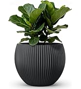 homenote Flower Pots 14.5 Inch,Large Plant Pots Indoor with Drainage,Plastic Pots for Plants,Gard...