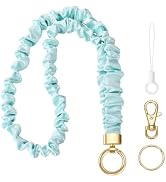 Stretchy Lanyard for ID Badges,Teacher Lanyard for Keys, Cute Neck Lanyard for Women (Light Blue)