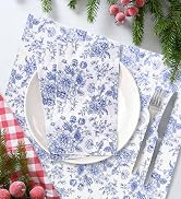 blue floral dinner napkins disposable Guest hand towels for bathroom birthday wedding paper napkins