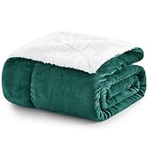 MOONLIGHT20015 Sherpa Throw Blanket - (Emerald Green, 50X60 Inches) Soft and Warm Blankets for Wi...