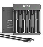 Dlypow 18650 Battery Charger 4 Bay Smart Universal Charger with USB-C Fast Charging, for 3.7V Li-...