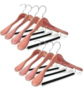 TOPIA HANGER American Red Cedar Wide Shoulder Wooden Hangers 8 Pack, Luxury Wood Suit Coat Hanger...