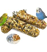 Acsist 3PCS Parakeet Treat,Natural Parrots Treat Sticks,Vegetable & Grain Flavor Crunch Sticks,Bi...