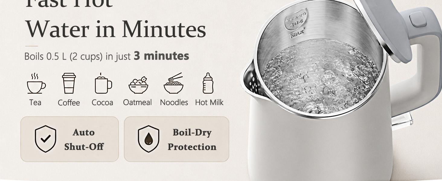 The Ketfii 1.7L electric kettle is designed to make everyday boiling easier