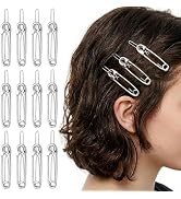 HFZRZFH 12 Pack Safety Pin Hair Clip, 2-Inch Goth Hair Accessories, Silver Metal Hair Clips Y2K f...