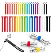 Self-Gripping Cable Ties by Wrap-It Storage, Multi-Color, 40 Pack (5 Inch and 8 Inch Straps) – Re...
