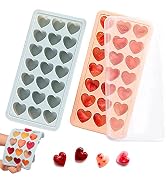 2 Pack Heart Shpaed Ice Cube Trays with Lids, Heart ice Molds, 42 Holes Silicone Heart Ice Cube M...