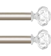 TVWOO 2 Pack Champagne Gold Curtain Rods 28 to 48 Inch,1 Inch Curtain Rod Set,Heavy Duty Single W...