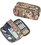 ECHSRT Tactical Pencil Case for Boy, Extra Large Capacity Camo Pencil Pouch for Men Adults, 3 Com...