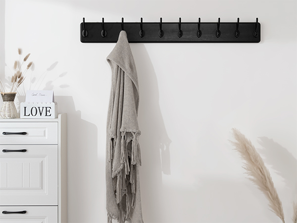 SKOLOO LARGE WALL MOUNTED COAT RACK BLACK