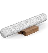 Marble Rolling Pin with Wooden Stand, FiiMan 12 Inch Heavy Rolling Pin for Dough, Stone French Po...