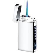Electric Lighter and Refillable Butane Jet Flame Torch 2 in 1, USB Rechargeable Arc Lighter with ...