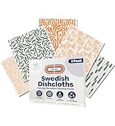 DECEE Swedish Dishcloths for Kitchen | 5 Pack Reusable Paper Towels | Washable | Swedish Dish Tow...
