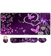 ARTSO Large Gaming Mouse Pad, Keyboard Wrist Rest Pad & Wrist Support Mousepad Set, Stitched Edge...