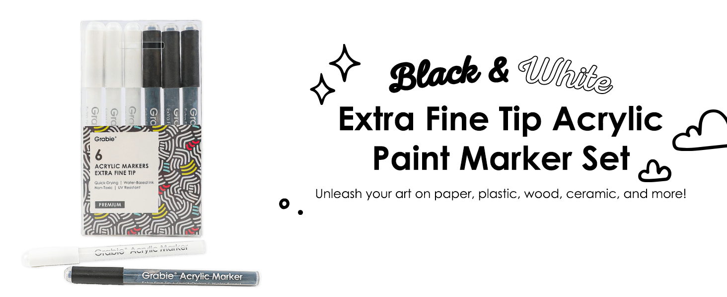 Black acrylic markers