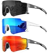 Foliful 3 Pack Polarized Sunglasses for Men Women, Sports Mens Sunglasses with UV400 Protection f...