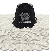 VKshop 4500 Pack White Rose Petals,Artificial Roses Flower Petals for Romantic Night,Valentine's ...