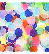 RYKOMO 10000 Pieces 1 Inch Tissue Paper Confetti Round, Multicolor Tissue Paper Confetti Circles ...
