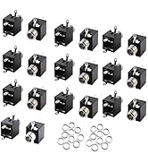 Xiaoyztan 20 Pcs 3.5mm/0.137" Panel Mount Female Mono Socket Headphone Audio Jack PCB Connector