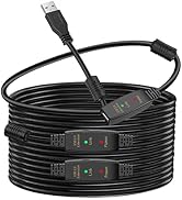 LDKCOK 100FT Active USB Extension Cable 2.0 Male to Female with A Extension chipset Signal Booste...