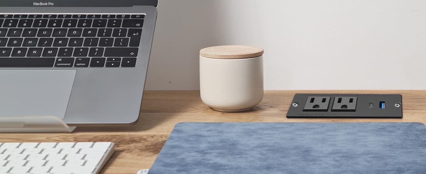 Desk Recessed Power Strip USB C