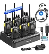 BAOFENG Two-Way Radio with a 6-Way Charger Long Range Walkie Talkies for Adults USB-C Rechargeabl...