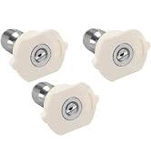 3Pcs White Pressure Washer Spray Nozzle Tip 40 Degree Metal Nozzle Tips, Standard Pressure Washer...