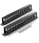 VCELINK 1U Server Rack Cable Management 12-Slot, 19" Carbon Steel Horizontal Network Cable Manage...