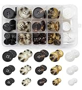 Assorted Buttons for Sewing Crafts,135Pcs 4-Hole Round Blazer Buttons, 5 Color 3 Size (15mm, 20mm...