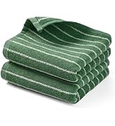 Jacquotha Hand Towels for Bathroom Green Striped - 2-Piece Premium Quick Drying Towels for Kitche...