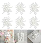 AIMUDI White Curly Bows 4" White Gift Bows Self Adhesive Curly Ribbon Bows for Gift Wrapping Gros...