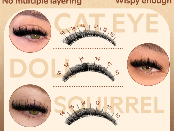 Manga Lash Clusters With Spikes Wispy Fluffy Anime Eyelash Clusters Eyelash Extensions