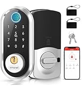 Smart Door Lock Keyless Deadbolt: SMONET Smart Locks for Front Door Fingerprint Keyless Entry Ele...