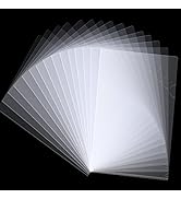 100 Pcs Clear Document Folder Project Pocket for US Letter / A4 Size - Transparent L-Type Plastic...