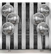 KatchOn, Graduation Decorations Set - Big, Pack of 8 | 4D Disco Ball Balloons with Black and Silv...