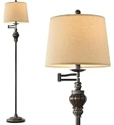 G-SAFAVA 61" Vintage Floor Lamp with 350° Adjustable Swing Arm, Standing Lamp for Bedroom Living ...