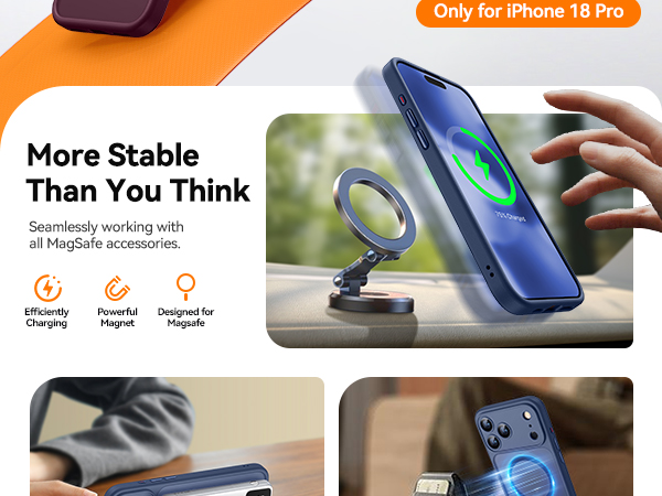 Full Coverage Camera Protection Magnetic Shockproof Compatible with iPhone 18 Pro Case 6.3 inch