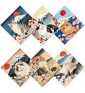 CREATCABIN 6 Pcs Cute Cats Microfiber Glasses Cleaning Cloth Reusable Thicken Sunglasses Cloth Mu...