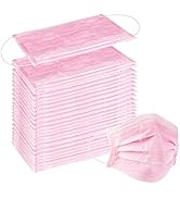 Wecolor 100 Pcs Disposable 3 Ply Earloop Face Masks, Suitable for Home, School, Office and Outdoo...