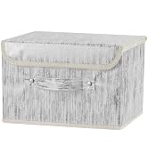 VinneGenzz Decorative Storage Boxes with Lid Luxury Metallic Fabric Storage Bins Organizer Contai...