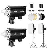 GODOX 2Pack DP400III 400Ws Studio Strobe Flash Lighting Kit with 2*Light Stand 2* Softbox 1 * 5 i...