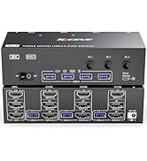 KVM Switch 3 Monitors 3 Computers 8K@60Hz, MLEEDA HDMI + 2* Displayport Triple Monitor KVM Switch...