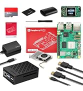 SANOOV Raspberry Pi 5 4GB Kit 64GB Edition | Active Cooler,27W GaN 5.1V5A Power Supply,Pi5 4GB Bo...