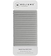 Heliums Gray Skinny Seamless 6mm Medium Hold Soft Nylon Fabric Rolled Ponytail Holders - 18 Hair ...