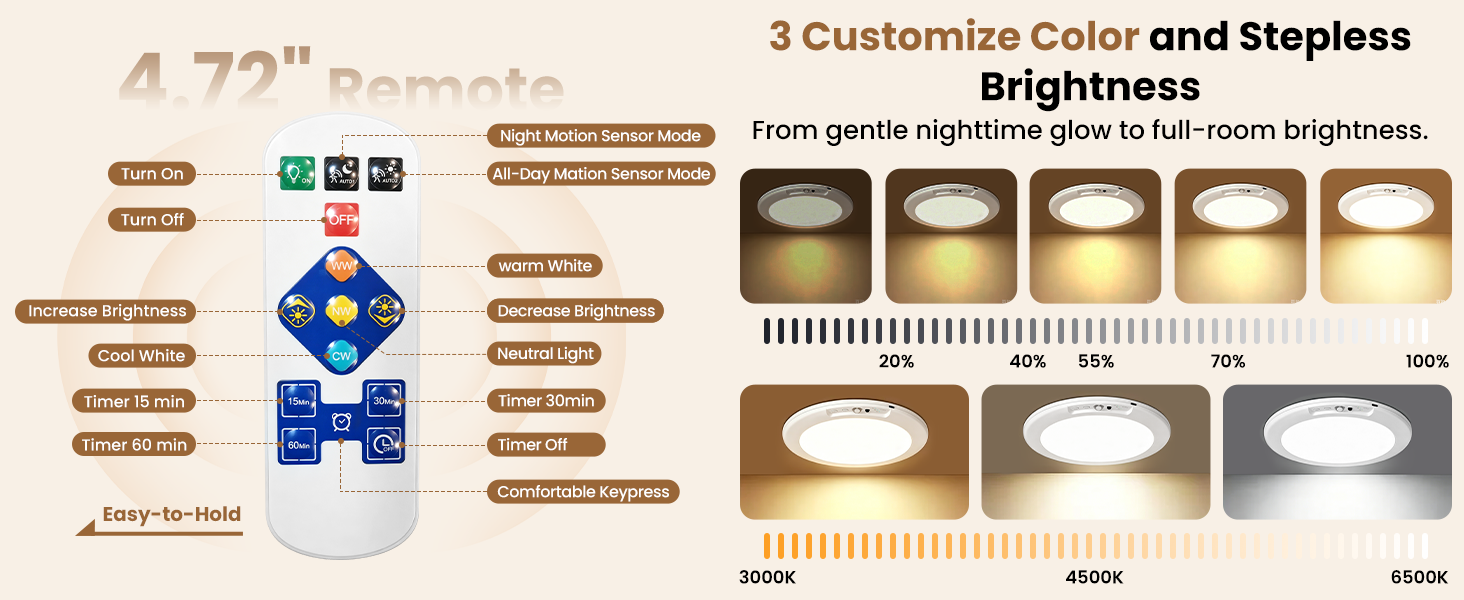 wireless ceiling light with remote