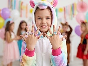PASEMM 36pcs Little Girl Jewel Rings