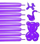 Dark Purple Long Balloons for Garland - Thickened Latex 260Q, 100 Pack for Balloon Animals